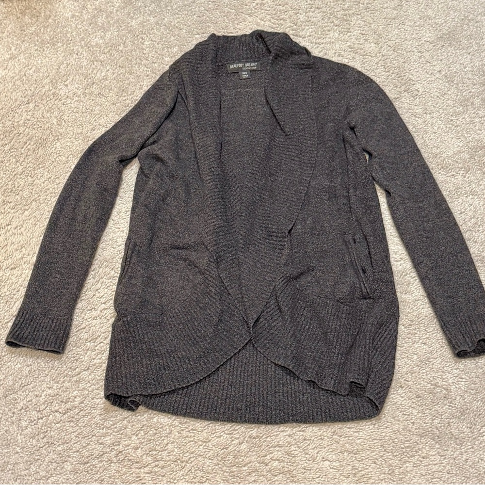 Barefoot Dreams Dark Charcoal Open-Front Women's Cardigan